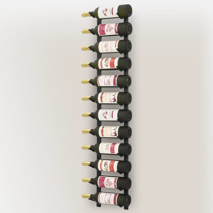 VXL Wall-mounted wine rack for 12 bottles, black iron