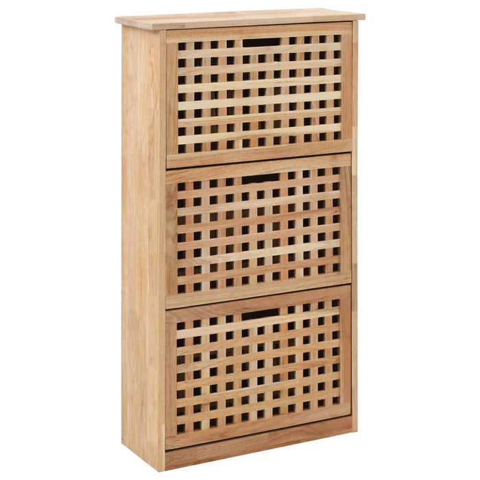 VXL Zapatero con 3 estantes madera maciza de roble 100x27x60 cm — Bañoidea