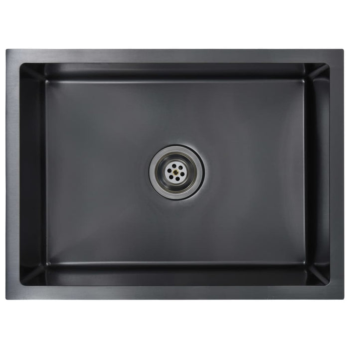 VXL Handmade sink with strainer black stainless steel