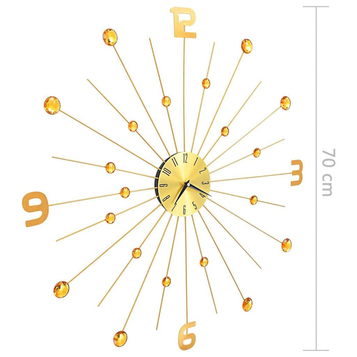 VXL Reloj De Pared De Metal Dorado 70 Cm 5 a 7 Días VXL 