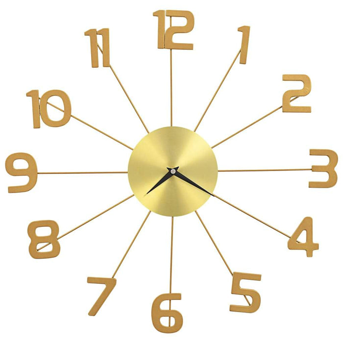 VXL Reloj De Pared De Metal Dorado 50 Cm 5 a 7 Días VXL 