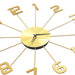 VXL Reloj De Pared De Metal Dorado 50 Cm 5 a 7 Días VXL 