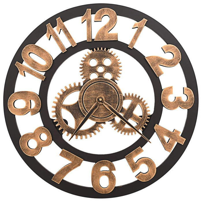 VXL Reloj De Pared De Metal Dorado 40 Cm 5 a 7 Días VXL 