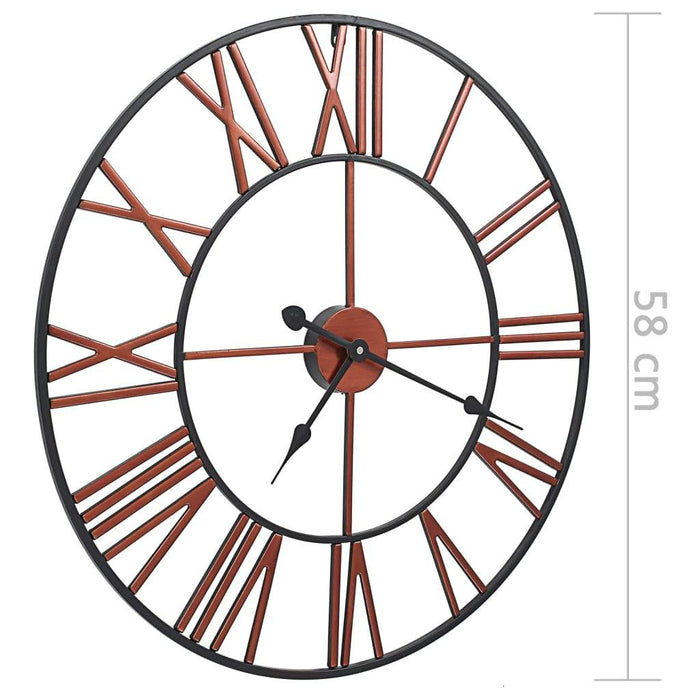 VXL Reloj De Pared De Metal Rojo 58 Cm 5 a 7 Días VXL 