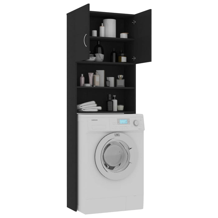 VXL Black Chipboard Washing Machine Cabinet 64X25.5X190 Cm