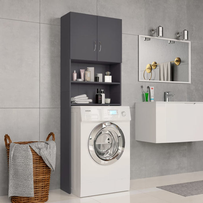 VXL Gray Chipboard Washing Machine Cabinet 64X25.5X190 Cm