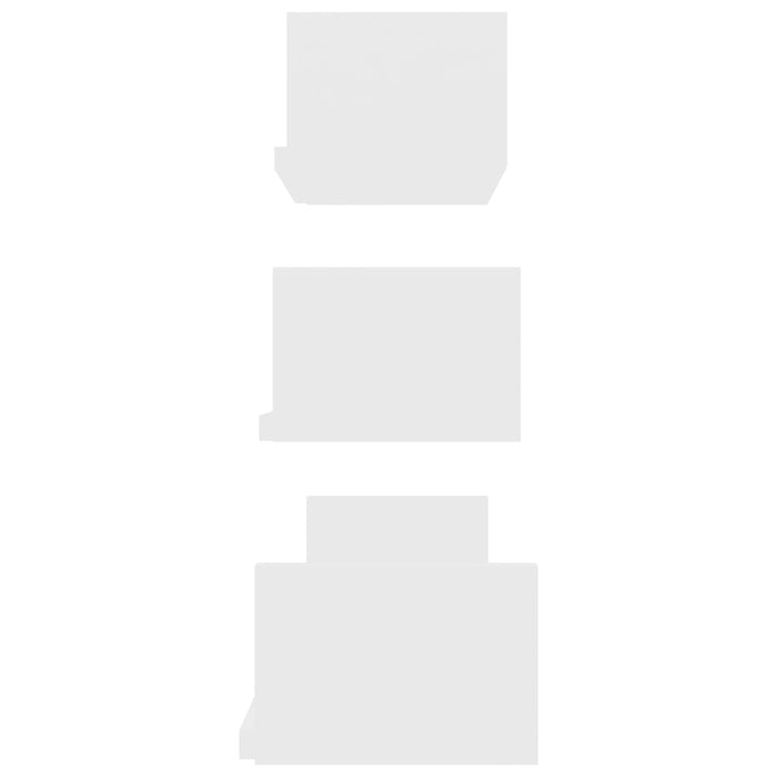 VXL Estante de pared 3 piezas madera contrachapada blanco