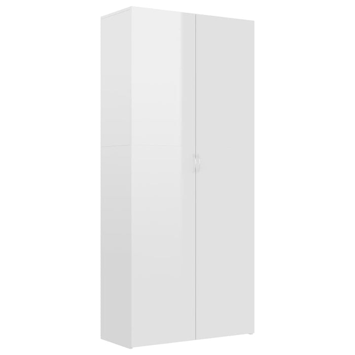 VXL Mueble zapatero de aglomerado blanco brillante 80x35,5x180 cm