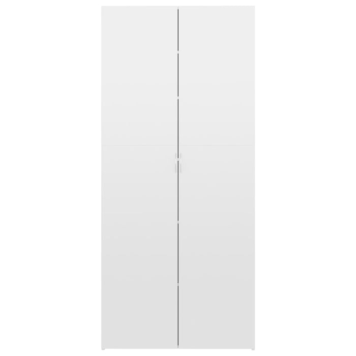 VXL Glossy white chipboard shoe cabinet 80x35.5x180 cm