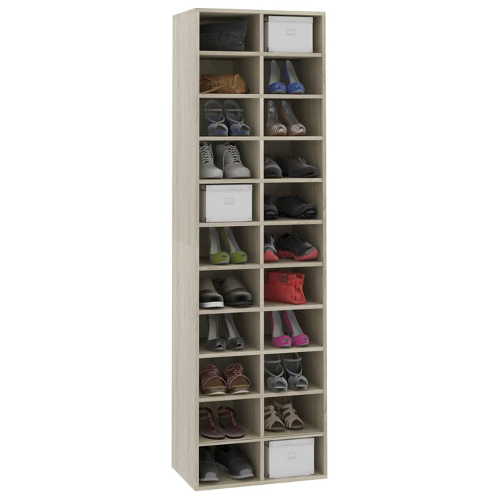 VXL Sonoma oak-colored chipboard shoe cabinet 54x34x183 cm