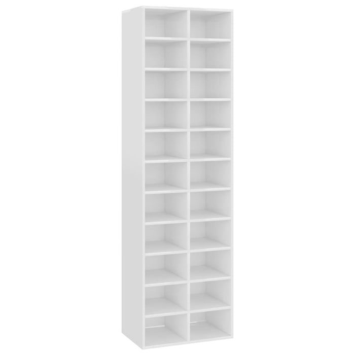 VXL Glossy white chipboard shoe cabinet 54x34x183 cm