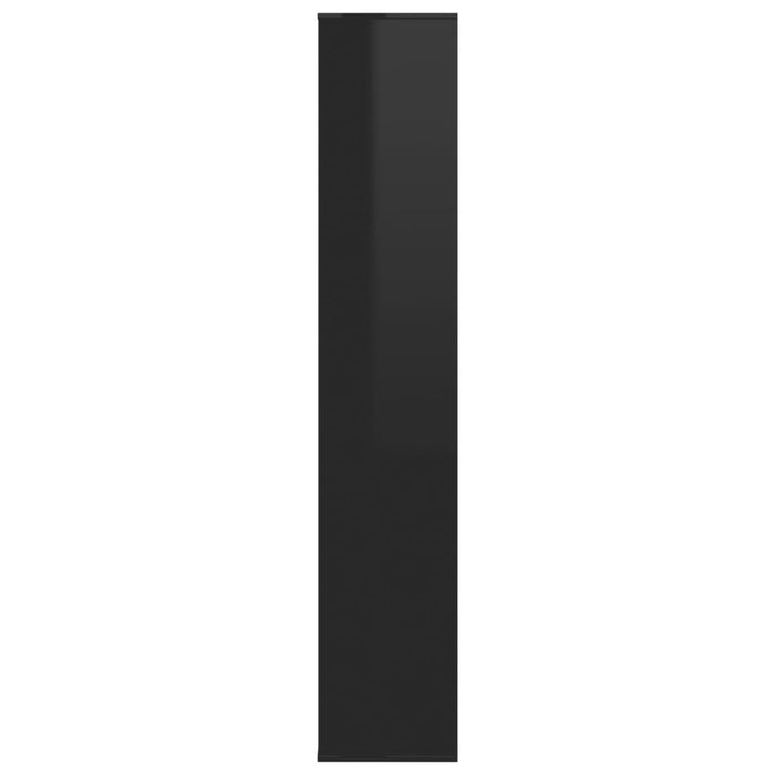 VXL Mueble zapatero de aglomerado negro brillante 54x34x183 cm