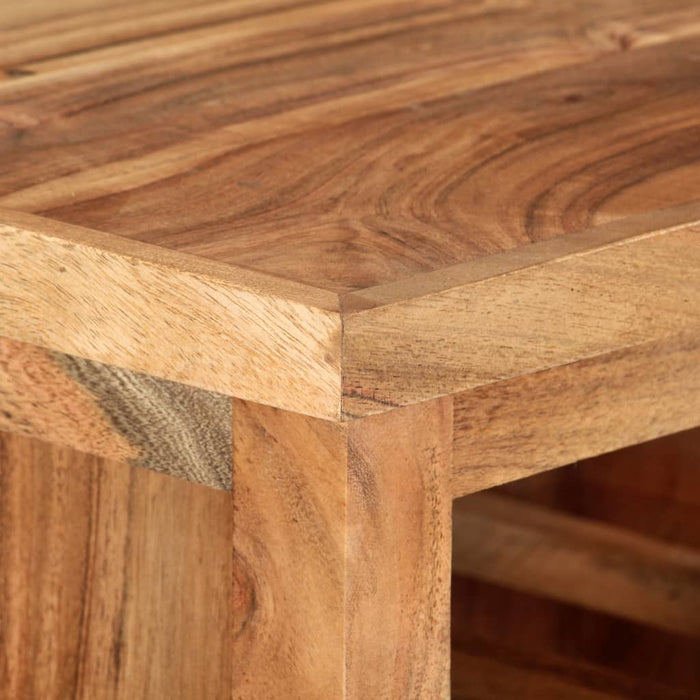 VXL Carrito de cocina de madera maciza de acacia 80x45x91 cm