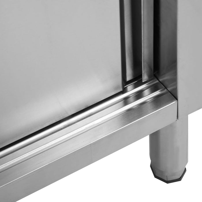 VXL Sliding doors stainless steel work table 100x50x(95-97)