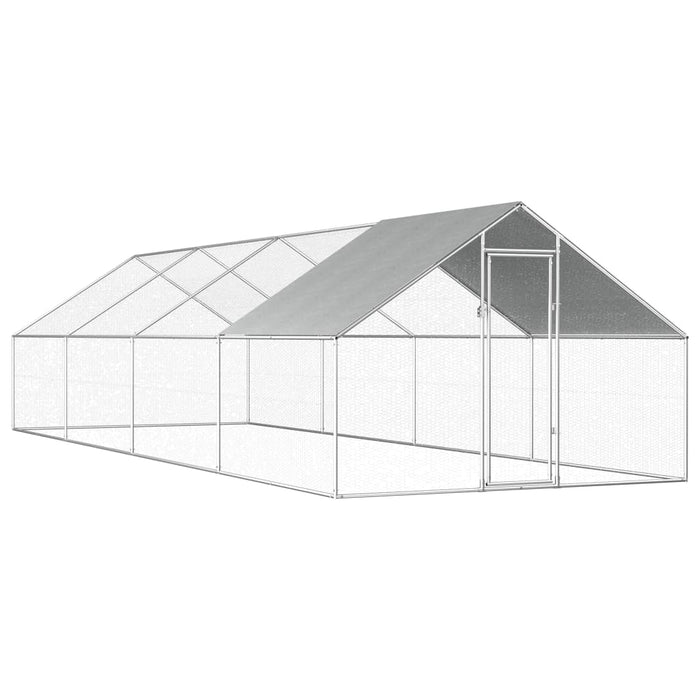 VXL Galvanized steel outdoor chicken coop cage 2.75x8x1.92 m