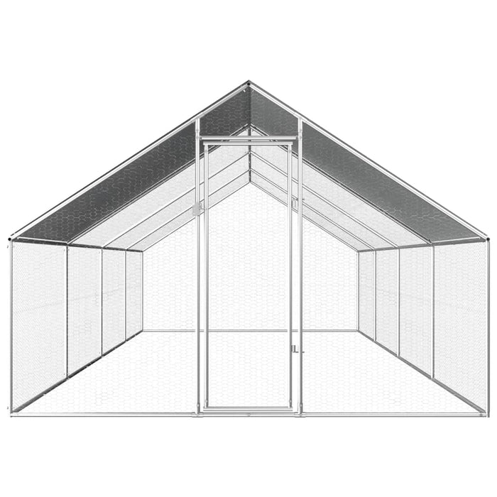 VXL Galvanized steel outdoor chicken coop cage 2.75x8x1.92 m
