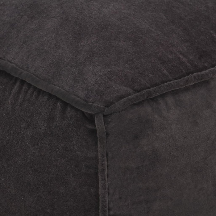 VXL Puf de terciopelo de algodón gris antracita 40x40x40 cm