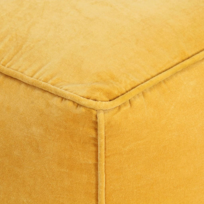 VXL Yellow Cotton Velvet Pouf 40x40x40 cm