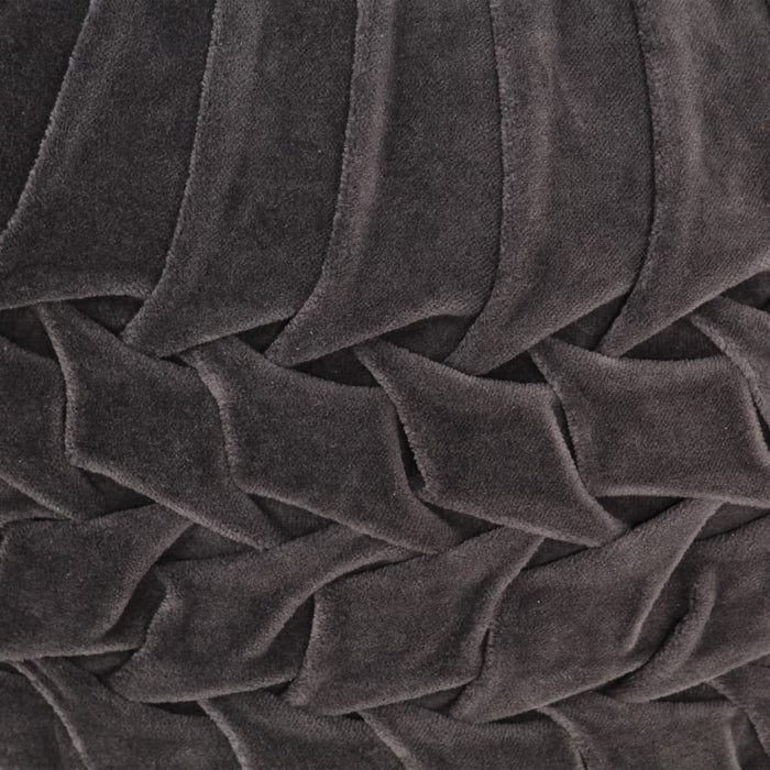 VXL Puf de terciopelo de algodón diseño bata gris antracita 40x30cm