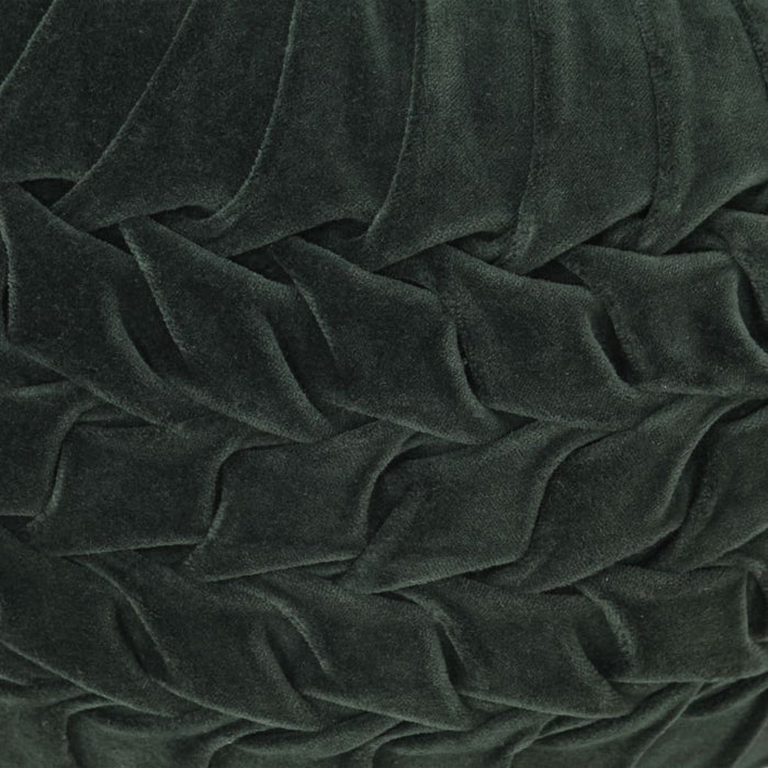 VXL Cotton Velvet Pouf Green Robe Design 40x30 cm
