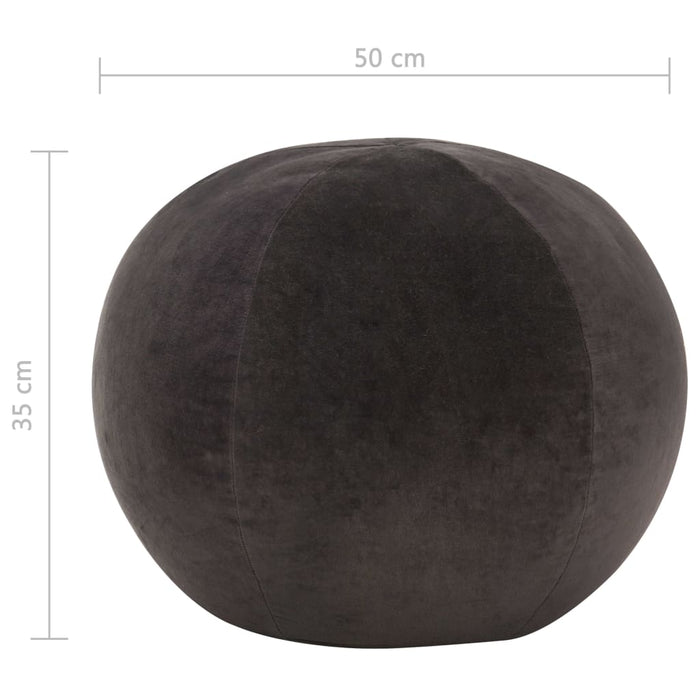 VXL Anthracite Gray Cotton Velvet Pouf 50x35 cm