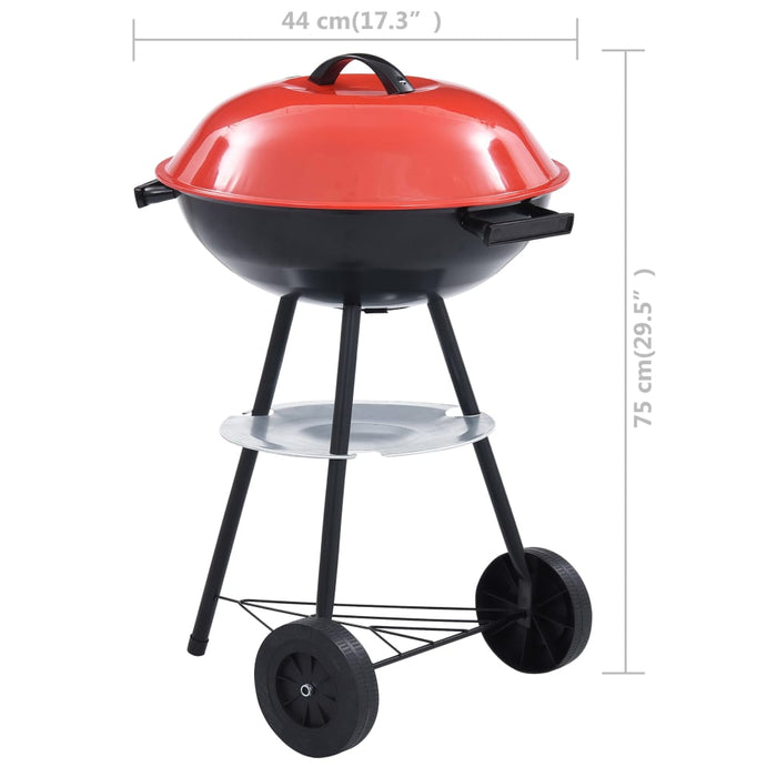 VXL Portable charcoal barbecue with wheels XXL 44 cm