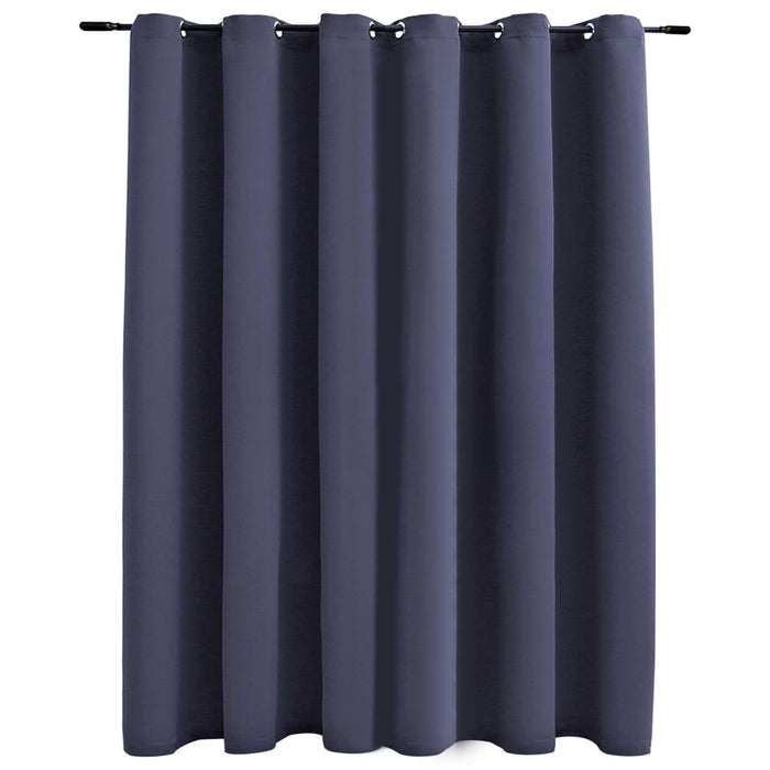 VXL Blackout Curtain with Metal Rings Anthracite Gray 290X245 Cm