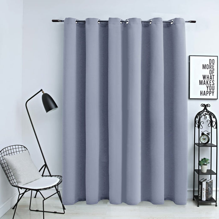 VXL Blackout Curtain with Gray Metal Rings 290X245 Cm