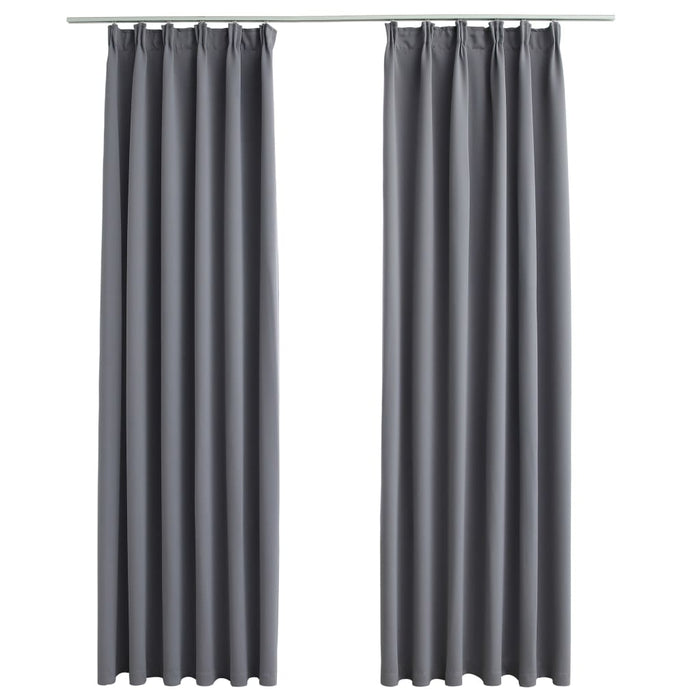 VXL Blackout Curtains With Hooks 2 Units Gray 140X175 Cm