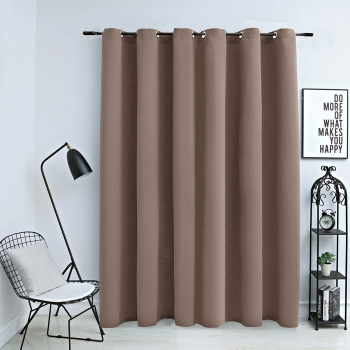 VXL Blackout Curtain with Metal Rings Taupe 290X245 Cm