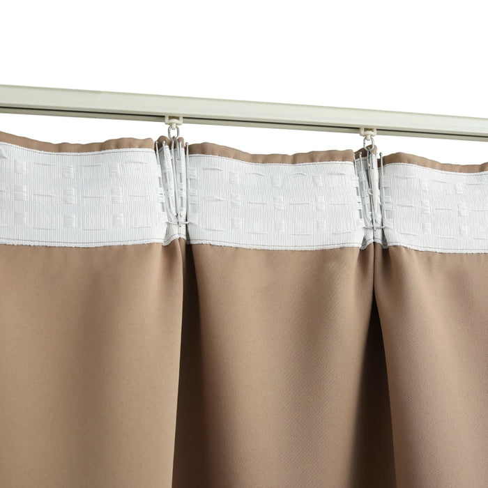 VXL Blackout Curtain With Hooks Taupe 290X245 Cm