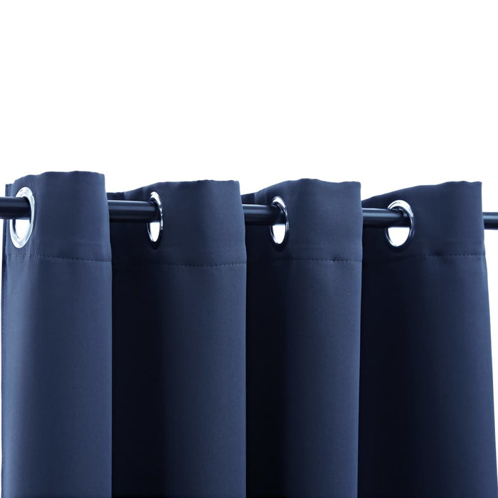 VXL Blackout Curtain with Metal Rings Blue 290X245 Cm