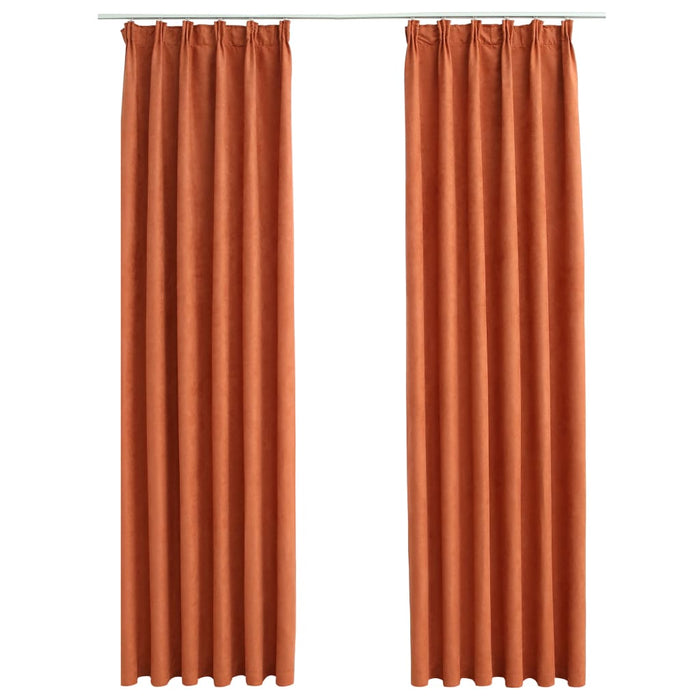 VXL Blackout Curtains With Hooks 2 Units Rust Color 140X245 Cm