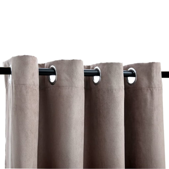 VXL Blackout Curtains with Metal Rings 2 Pcs Taupe 140X175 Cm