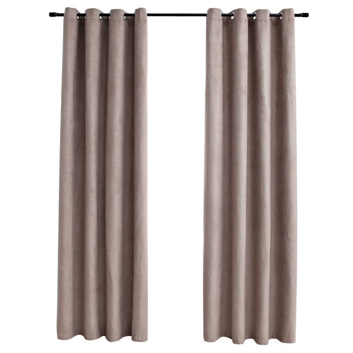 VXL Blackout Curtains with Metal Rings 2 Pieces Taupe 140X245 Cm