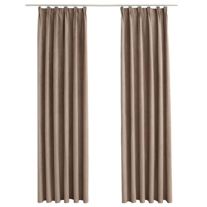 VXL Blackout Curtains With Hooks 2 Pieces Taupe 140X175 Cm