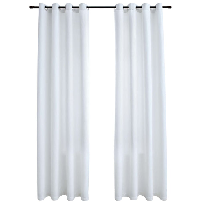 VXL Blackout Curtains Metal Rings 2 Pcs Ecru White 140X175 Cm