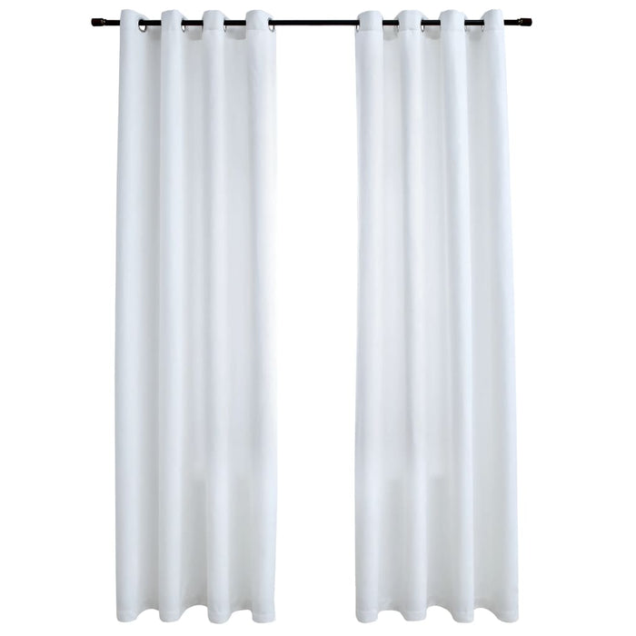 VXL Blackout Curtains Metal Rings 2 Pcs Off White 140X245 Cm