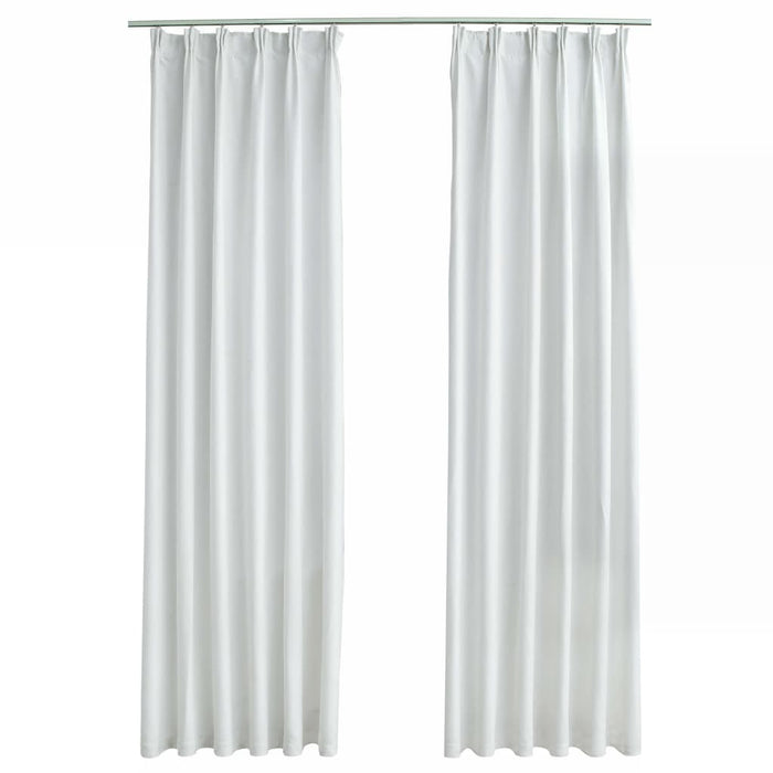 VXL Blackout Curtains With Hooks 2 Pieces Off White 140X175 Cm