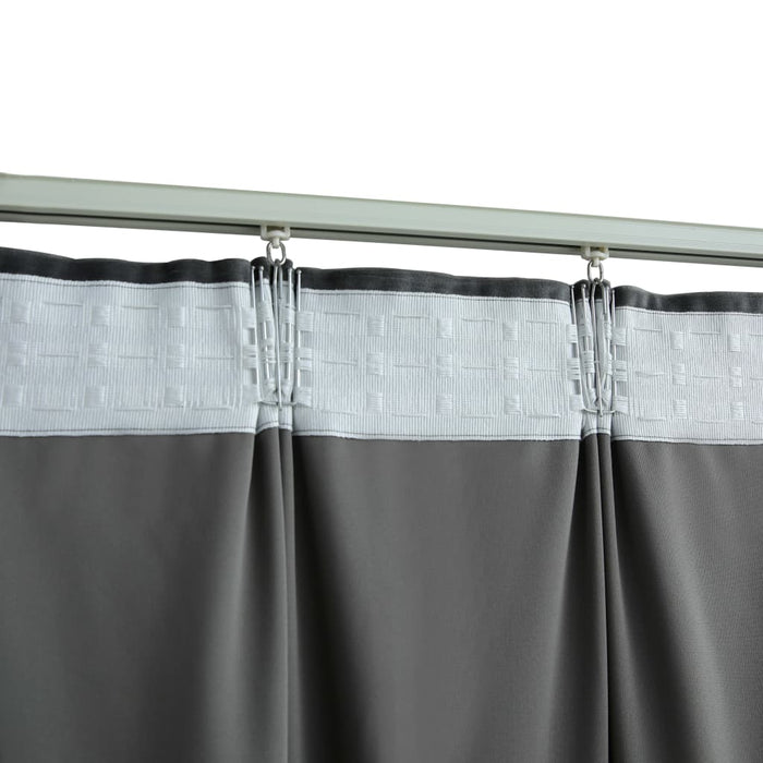 VXL Blackout Curtain With Hooks Anthracite Gray Velvet 290X245 Cm