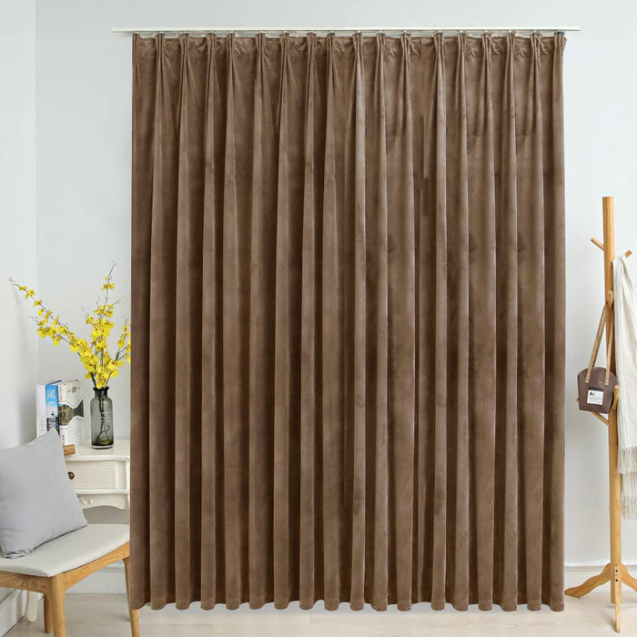 VXL Opaque Curtain With Hooks Terciopelo Beige 290X245 Cm