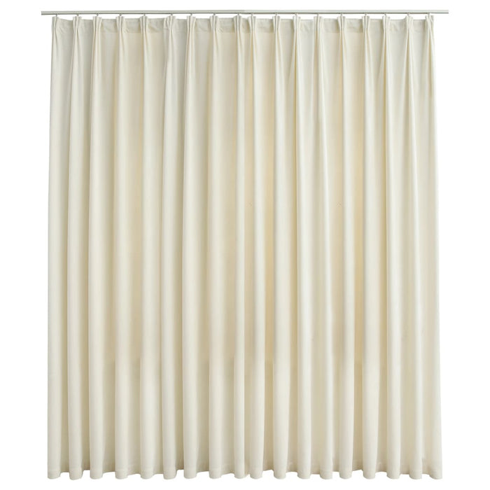 VXL Blackout Curtain With Hooks Cream Velvet 290X245 Cm