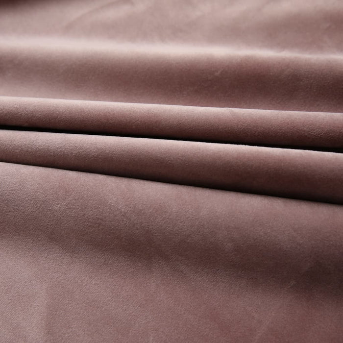 VXL Blackout Curtains Hooks 2 Pieces Old Pink Velvet 140X175 Cm