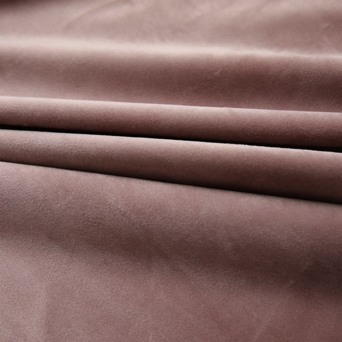 VXL Blackout Curtains Hooks 2 Pieces Old Pink Velvet 140X225 Cm