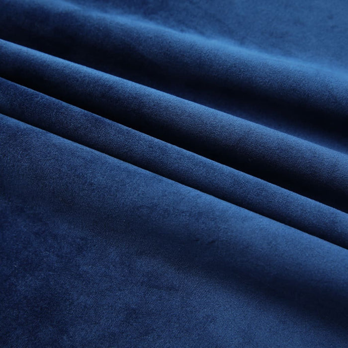 VXL Blackout Curtains Hooks 2 Pieces Dark Blue Velvet 140X175Cm