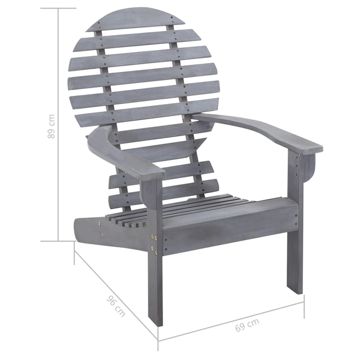 VXL Solid Acacia Wood Adirondack Chair Gray