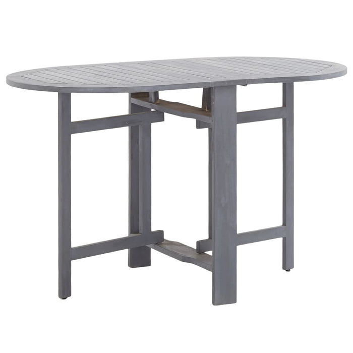 VXL Solid Acacia Wood Garden Table Gray 120X70X74 Cm