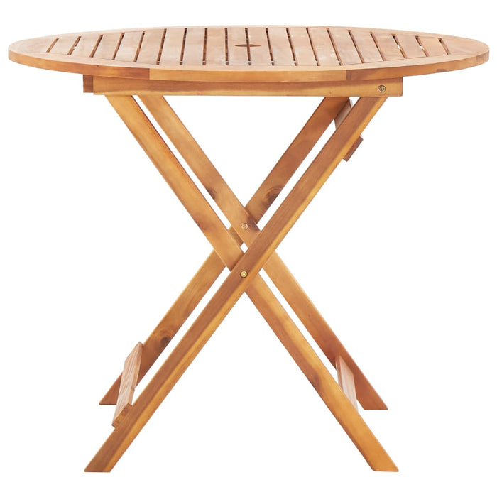 VXL Solid Acacia Wood Folding Garden Table 90X75 Cm