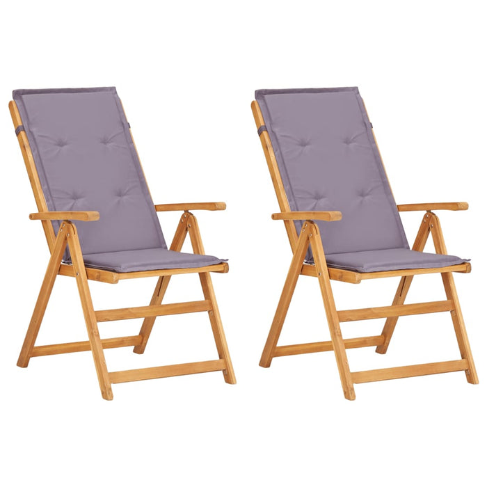 VXL Reclining Garden Chairs 2 Pcs Solid Acacia Wood Brown