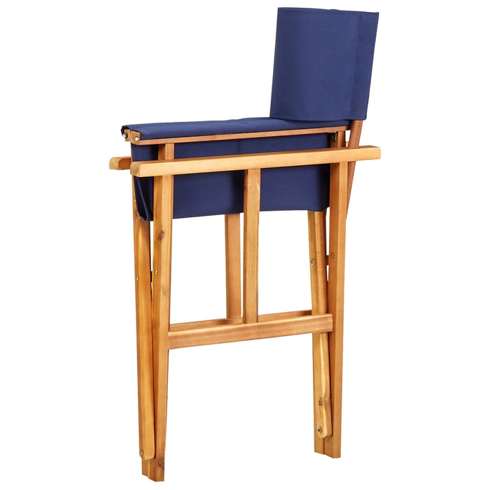 VXL Director Chairs 2 Units Solid Acacia Wood Blue